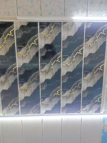 mermer panel: Dekorativ tavan panelləri – mərmər təsvirli, parlaq səth - Material — 1