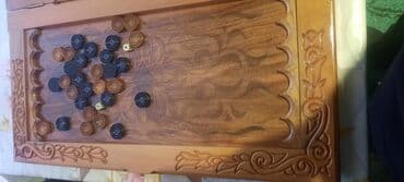 Daraq panellər: Taxta nərd dəsti - Material: tam qoz ağacdan hazırlanmış, cilalanmış — 2