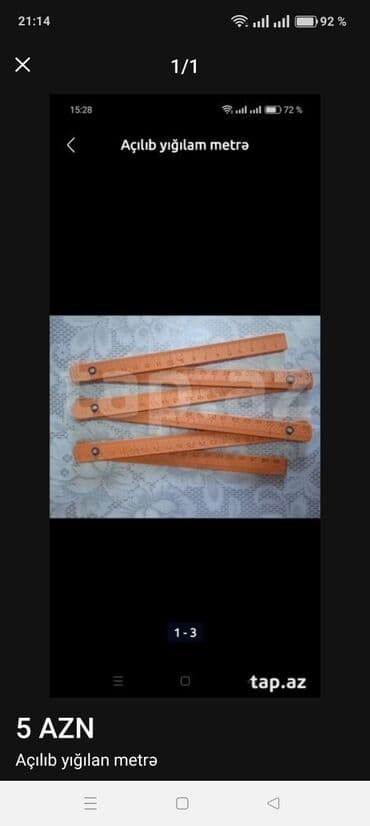 Yığılıb açılan metrə 5m