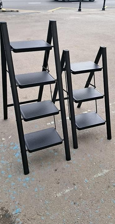 tikinti temir: Qatlanan pilləkən – metal konstruksiya, qara rəng - Müxtəlif ölçülər — 5