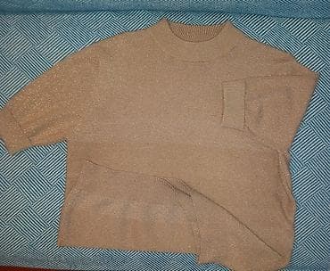 Açıq qəhvə rəngli, zərli sapla toxunulmuş, yaz - payız sezonu üçün