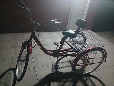Qırmızı üçtəkərli velosiped – böyük arxa səbətli şəhər/daşıma modeli — 4