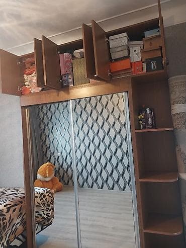 qoşa taxt: İşlənmiş, 2 qapılı, Güzgülü, Qəhvəyi, Taxta, Kupe, Düz dolab — 2