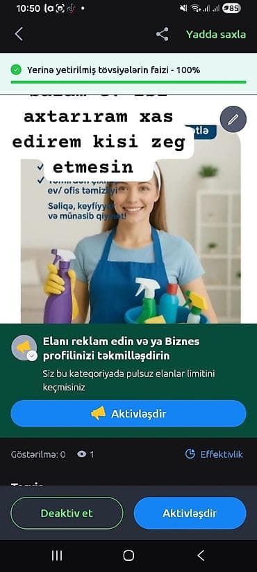 qapi evi: Təmizlik | Evlər | Gündəlik təmizlik — 1
