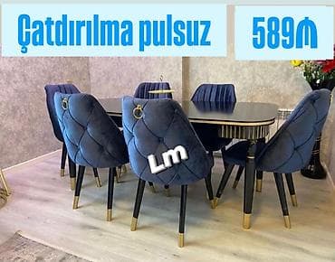 Möhtəşəm masa dəsti👑 Yüksək keyfiyyətlə Qiymət: Masa+6 stul✨️ 589₼