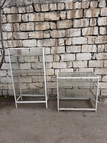 Metal axtaran aparatlar: Şüşə vitrinlər (2 ədəd) - Material: möhkəm şüşə panellər, metal (ağ — 3