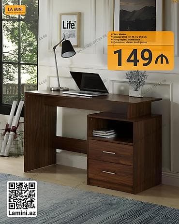 стол комод: Yazı masası – LA MINI (Lamini.az) - Ölçülər: D 50 × H 75 × U 110 sm - — 1