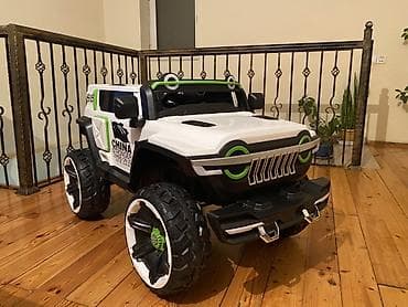 Oyuncaqlar: Uşaq elektrikli maşın – off-road Jeep üslubunda - Korpus: ağ-qara — 4