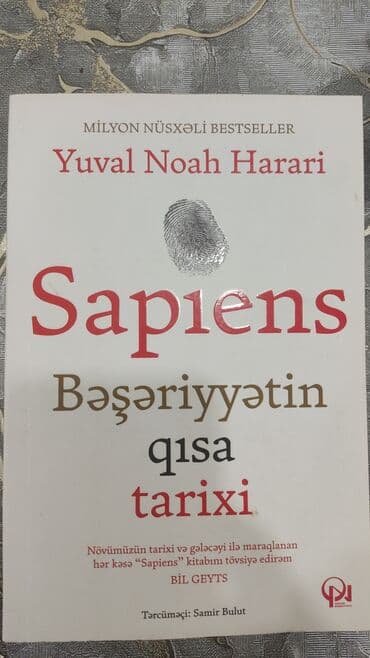 Məhsul: Kitab – “Sapiens: Bəşəriyyətin qısa tarixi” Müəllif: Yuval
