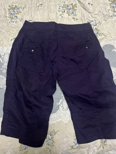 kişi pencekleri: Tünd bənövşəyi rəngdə kişi kapri şalvarı - Model: kapri/kargo — 2