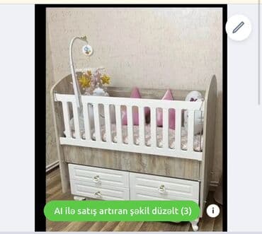 dəmir reşotkalar qiymət: Oğlan və qız üçün, Dördbucaq, Beşik, Dəst ilə, Matras ilə, Yellənmə mexanizm ilə — 1