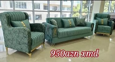 qaqa sekileri: Mebel dəsti – divan və 2 kreslo - Dəst: 1 ədəd geniş divan + 2 ədəd — 1