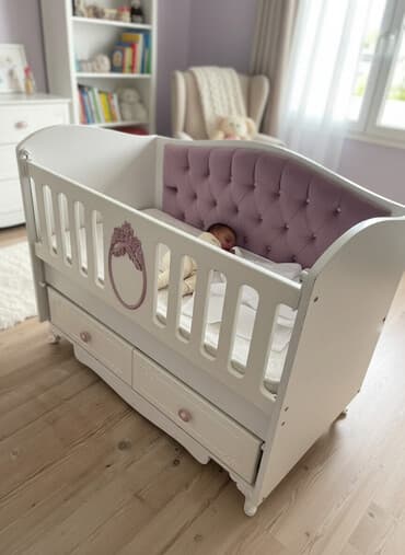 elektron beşik: Qız üçün, İşlənmiş, Dördbucaq, Beşik, Dəstsiz, Matras ilə, Yellənmə mexanizm ilə — 2