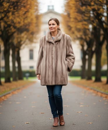 şuba geyim: Əsl şuba norka materialı — 1