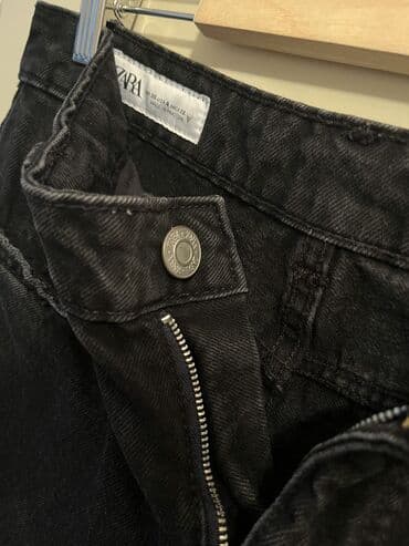 ventilyatorlar: Zara qara jeans şalvar. aşağısı qatlanmış stove pipe model. 36 razmer — 10