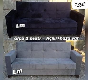 2 metrlik açılan divan, baza ilə - Ölçü: 2 metr - Funksiya