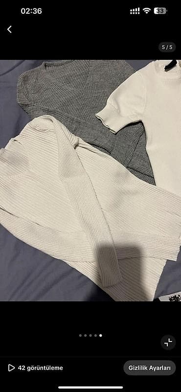 cins yupqa: Qadın köynəkləri dəsti - 3 ədəd: 2 uzunqol, 1 qısaqol - Rənglər: ağ — 2