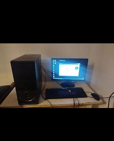 komputer monitoru: Masaüstü kompüter seti - Sistem bloku, monitor, klaviatura və siçan — 1