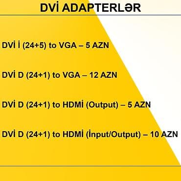 komputer setup: DVİ Adapterlər/Konverterlər (Çeviricilər) ⭐DVİ İ (24+5) to VGA – 5 AZN — 2