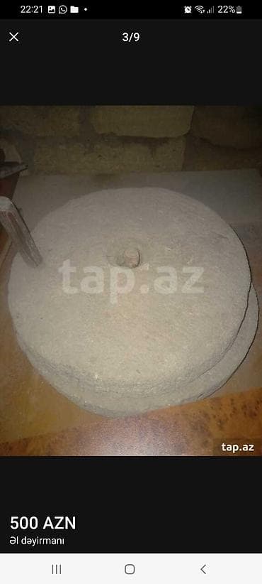Qədim əl dəyirmanı.
Qiymət 2000 azn.
Ünvan Əhmədli. 
Vatsap aktivdir