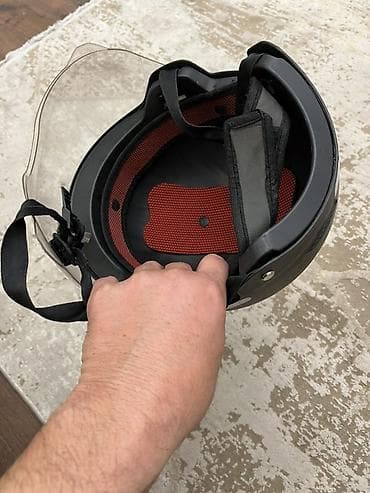 motor kaski: SP markalı qoruyucu dəbilqə - Rəng: mat qara - Tam üz sipəri: şəffaf — 5