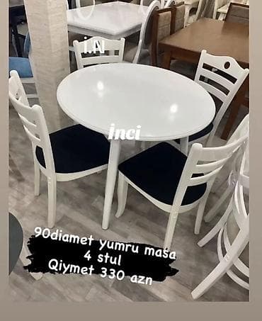 antik stullar: Mətbəx üçün, Yeni, Açılmayan, Yumru masa, 4 stul — 1