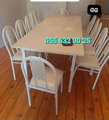 metbex stol stulu: Mətbəx üçün, Yeni, Açılmayan, Dördbucaq masa, 4 stul — 5