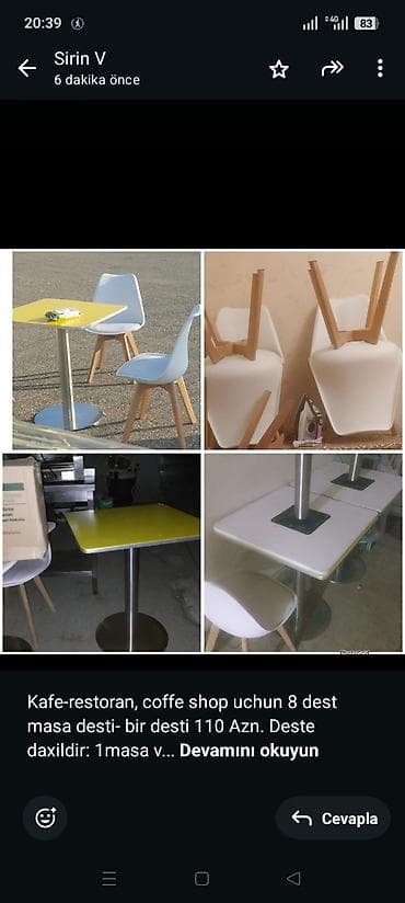 Kafe-restoran, coffe shop uchun 8 dest masa desti- bir desti 110 Azn lalafo.az -da Kafe-restoran, coffe shop uchun 8 dest masa desti- bir desti 110 Azn