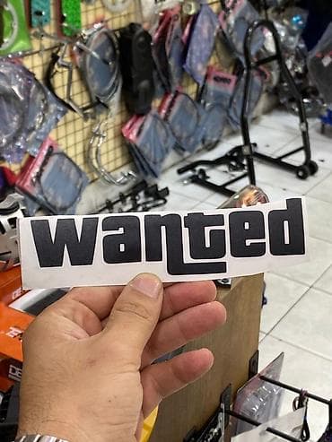 2002 ford transit: “Wanted” yazılı stiker - Material: vinil əsaslı, özünüyapışdıran. - — 1