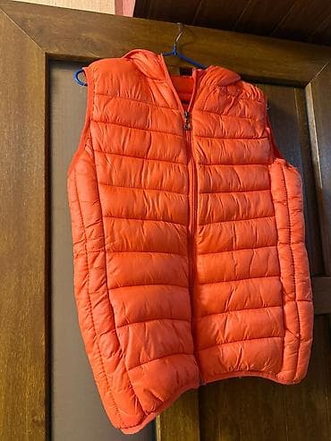 dini paltar: Parlaq narıncı rəngdə yüngül şişmə jilet - Model: kapüşonlu, fermuarlı — 2