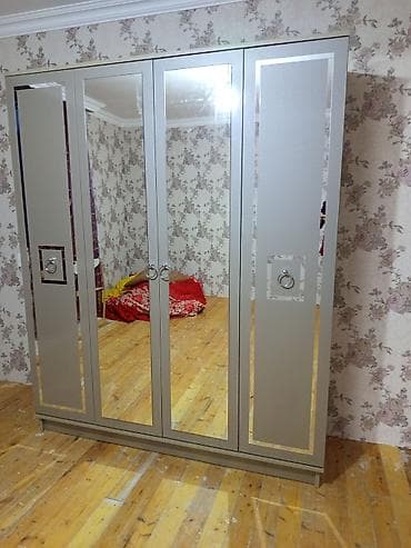 ucuz şifaner: Yeni, 4 qapılı, Güzgülü, Boz, Digər material, Açılan, Düz dolab — 1