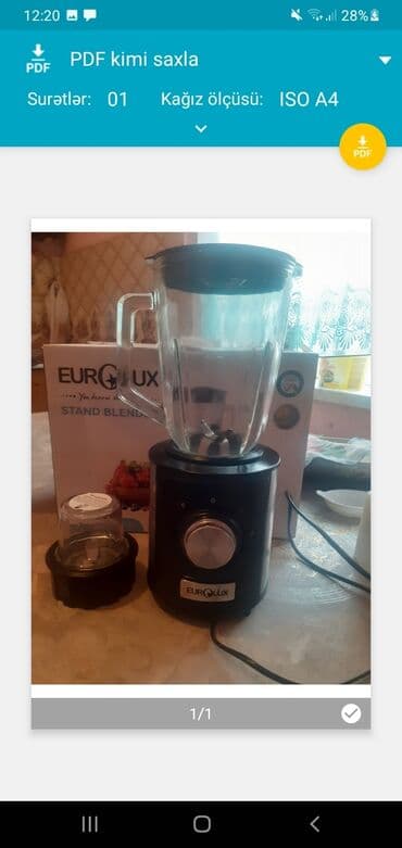 eurolux ehmedli: Stasionar blender, Eurolux, Yeni, Ünvandan götürmə — 4