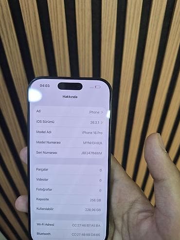 256 ssd: IPhone 16 Pro, 256 GB, Qara, Face ID — 4