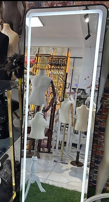 ev dekor: Güzgü Döşəmə üstü, Düzbucaqlı, Makiyaj üçün, Arxa işıqlı — 4