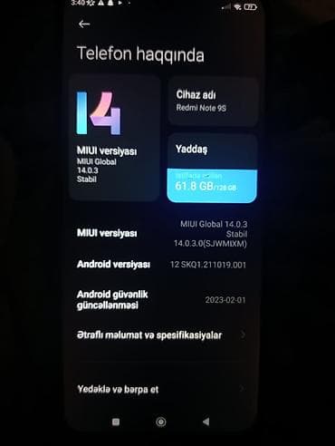 telefon satşı: Redmi Note 9S, 128 GB, rəng - Ağ, Sensor, Simsiz şarj, İki sim kartlı — 2