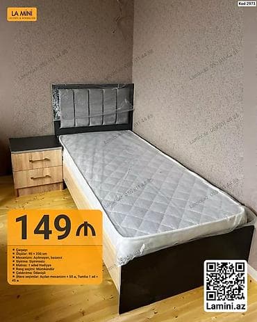 intex matras: Tək nəfərlik çarpayı + tumbalı dəst - Ölçü: 90 × 200 sm - Karkas — 1