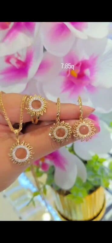 qas sirqalar: Sırğa, Sarı qızıl, 585 Əyar, 123 g, Ödənişli çatdırılma, Ünvandan götürmə — 6