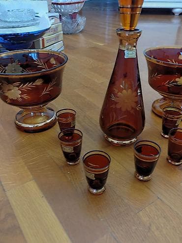 Egermann (Czech Republic) bəzəkli şüşə dəsti - Brend: Egermann – Çex — 3