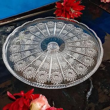 demir qapi sekilleri: Çexya bohemia firmasi boyuķ olcude 31 sm. tort qabi ve ya wirniyyat — 3