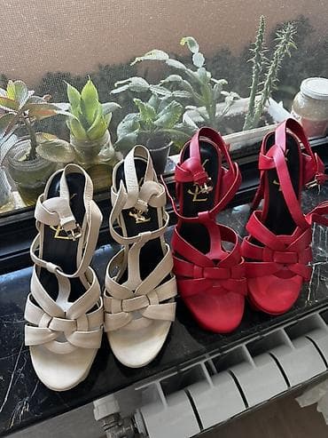 sendel: YSL, Ölçü: 39, rəng - Qırmızı, İşlənmiş — 3