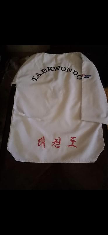 Taekvondo forması (dobok) dəsti - Rəng: ağ, yaxalıq qara haşiyəli - — 3