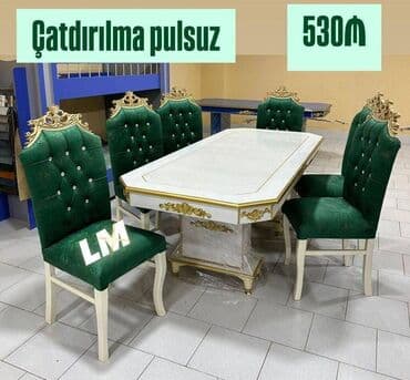 taxta stol stul satiram: Möhtəşəm masa dəsti Qiymət : Masa 2x1 +6 stul ✨️ 530₼ Masa 2x1 — 1
