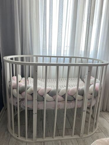 ag jaket: Oval formalı, ağ rəngli Bambidoo beşiyi, uşaqlar üçün təhlükəsiz və — 3