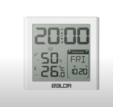 toz boya: Termo-hiqrometr. Model: BALDR BO 30STH-V2 Saatı, zəng, təqvim və — 1