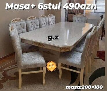 Qonaq otağı üçün, Yeni, Dördbucaq masa, 6 stul lalafo.az -da Qonaq otağı üçün, Yeni, Dördbucaq masa, 6 stul
