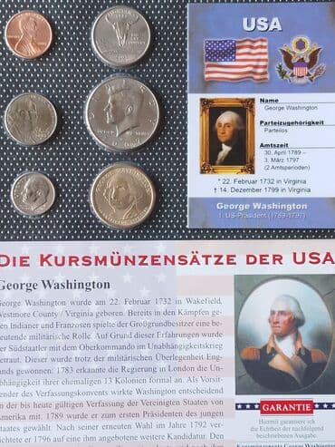 50 manat nece rubldu: Первый Президент США Д.Вашингтон ( set из 6 монет) — 1