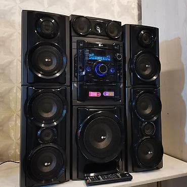 mikrofon tutucu: LG ev audio sistemi – güclü çoxkomponentli Hi‑Fi set Xüsusiyyətlər: - — 3