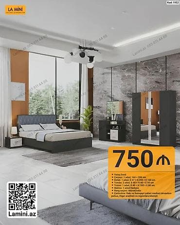 matras sumqayit: Yataq dəsti – Kod: 1952 Komplekt: - Çarpayı: 1 ədəd, 160 × 200 sm - — 1
