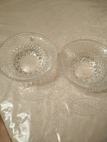 gozel qablar: Şüşə qab dəsti – 2 ədəd - Material: şəffaf şüşə - Dizayn — 1