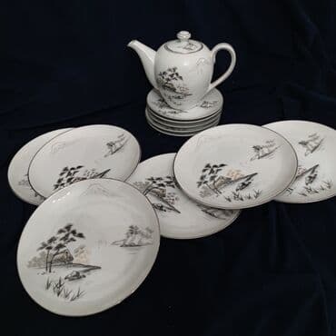 qədmi qablar: Çay dəsti, rəng - Gümüşü — 1